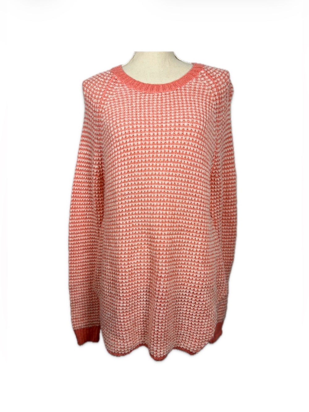 Aeropostale Coral & White Crewneck Sweater